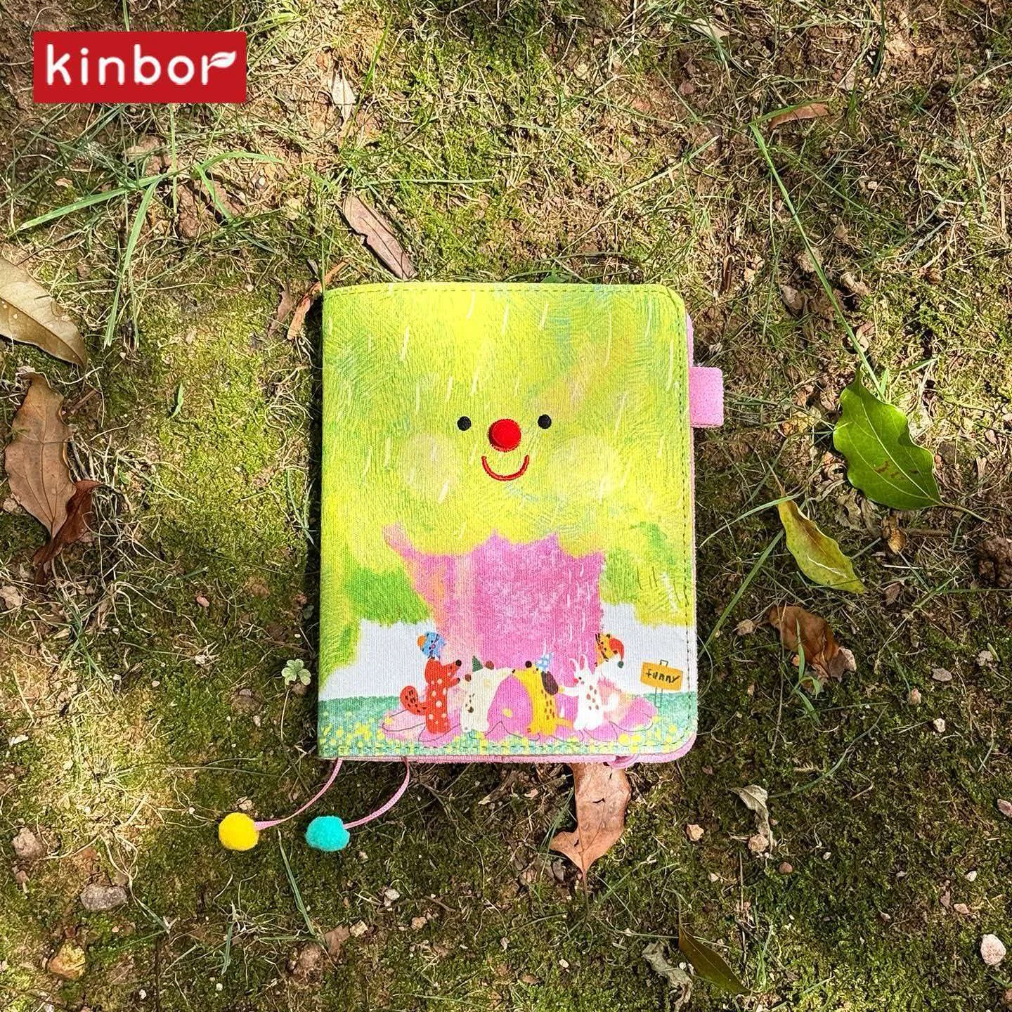 HOT A6 Handbook Canvas Embroidered Bird Pattern Portable Handbook New Style High Aesthetic Student Office Detachable Notebook