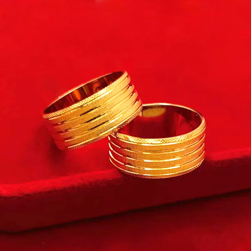 9999 Gold Card with ring - trendy and versatile car-shaped striped ring with plain band