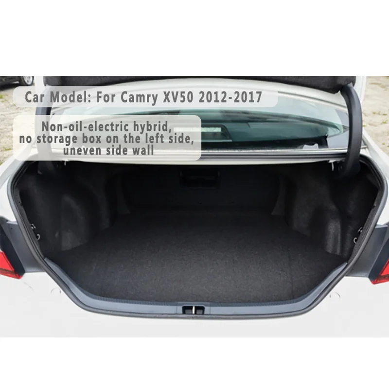 Car Trunk Mats For Toyota Camry XV50 2017 2016 2015 2014 2013 2012 Cargo Liner Carpets Auto Interior Accessories Waterproof Rugs