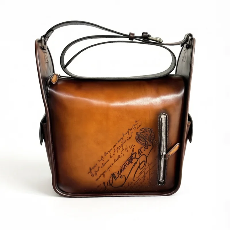 DIMY 2026 new leather men's crossbody bag casual lightweight men's shoulder bag