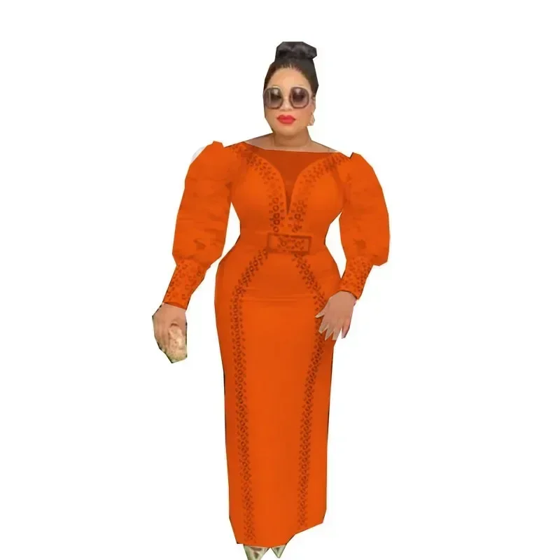 

Африканские платья 2025 года для женщин с бриллиантами Femme Dashiki Abaya Maxi Dress Африканская одежда Dashiki Ankara Вышитые расклешенные платья