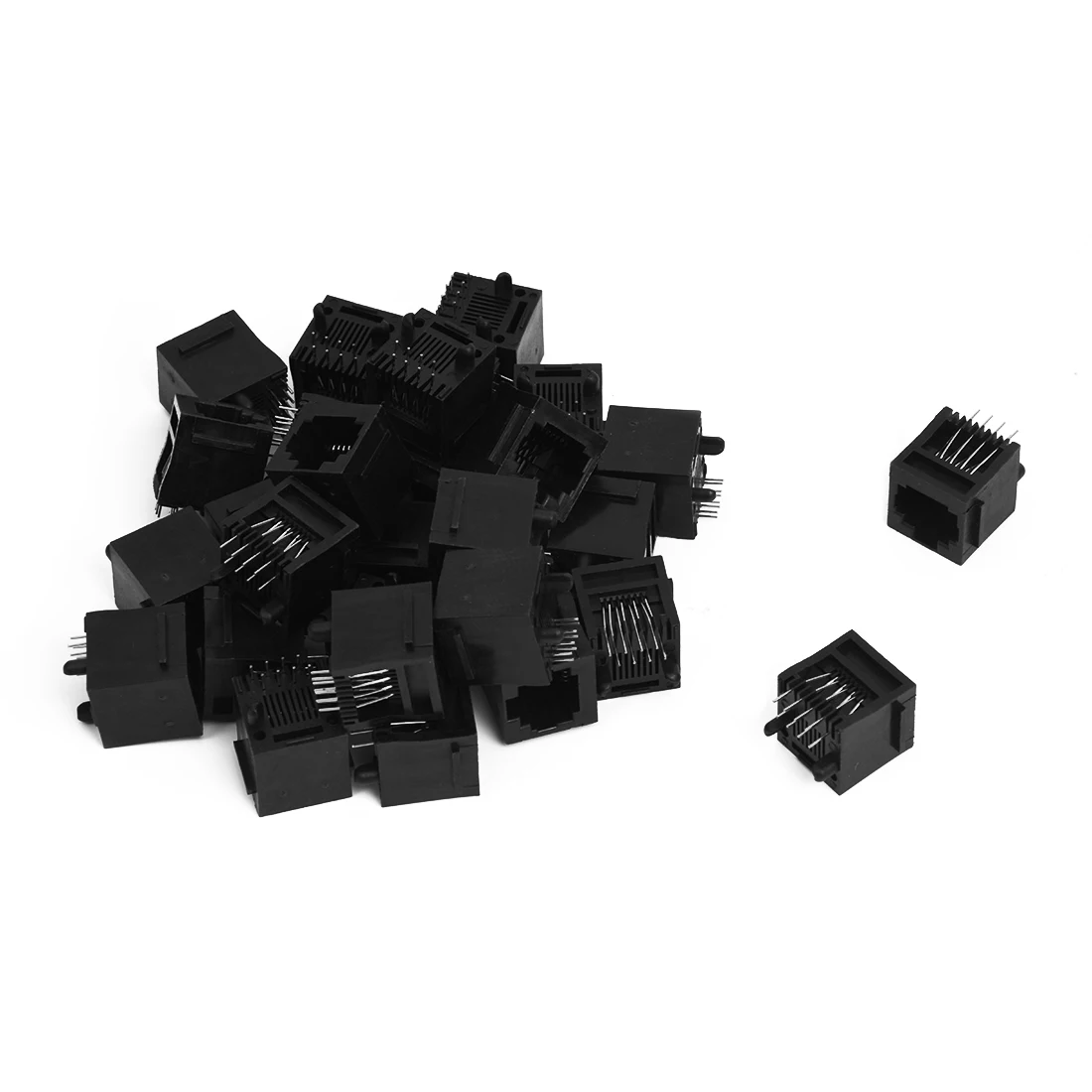 B03B-30 szt. Nieekranowane RJ45 8P8C sieciowe modułowe złącze PCB gniazda czarne