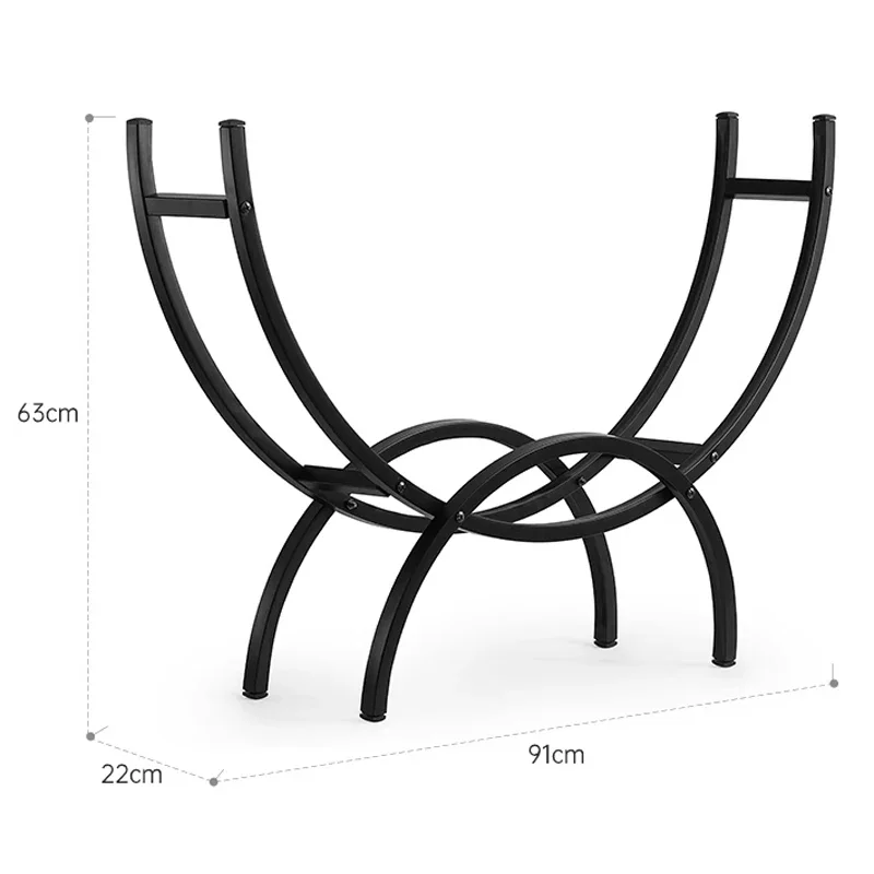Rastrelliera per legna da ardere per legna da ardere, scaffale per legna da ardere, scaffale per legna da ardere, in ferro battuto, per la casa, impilabile, cestino per legna da ardere