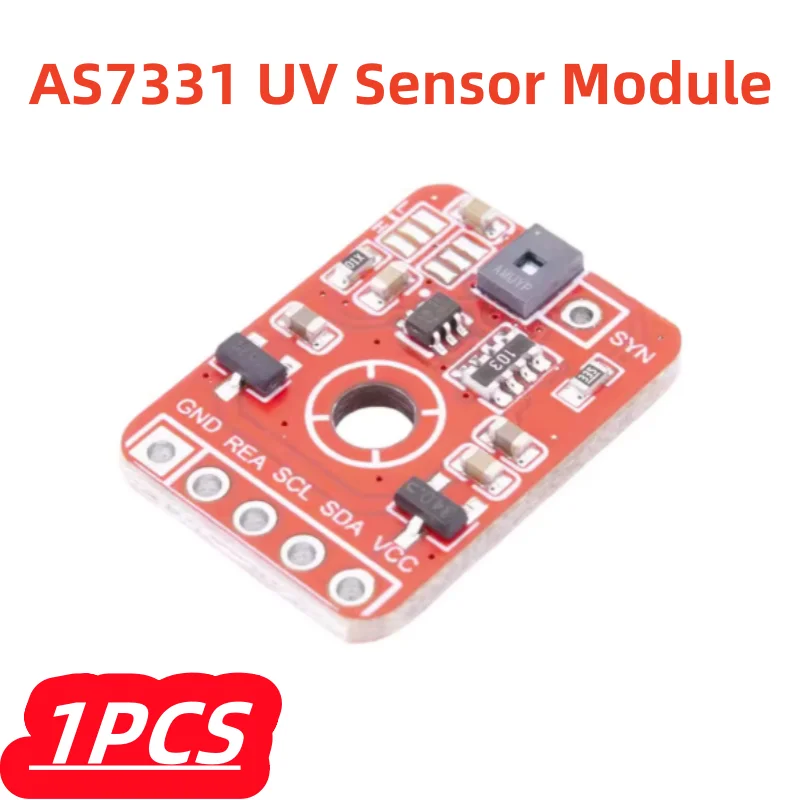 

1Pcs/lot 100% New AS7331 UV Sensor Module UV spectrum sensor (three UV channels UA UB UC) I2C voltage 3.3-5V