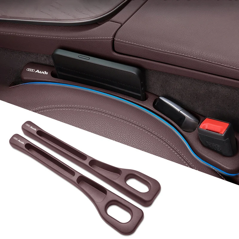 

2PCS/Set Leather Car Emblems Seat Gap Filler Side Seam Leak-proof Strip For Audi A3 A4 A5 A6 A7 B5 B6 C5 C6 8p 8v 8l Accessories