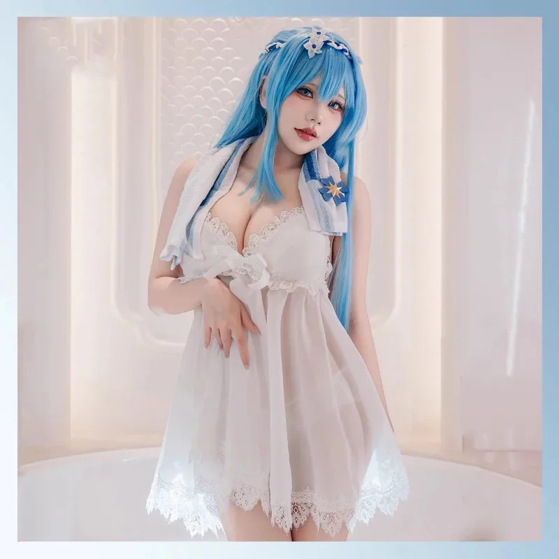 

NIKKE: Богиня Победы, шлем после ванны, карнавальный костюм на Хэллоуин, сладкий, женское сексуальное белое спальное платье goi/6