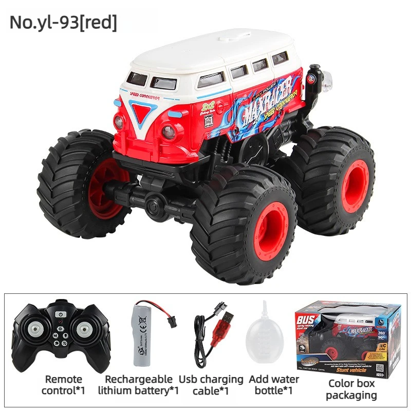 RC Off-Road Vehicle Remote Control Bus Toy 2.4G Cool Lights USB Rechargeable Music Sprayer Impact-Resistant  All-Terrain Toy Car view 5
