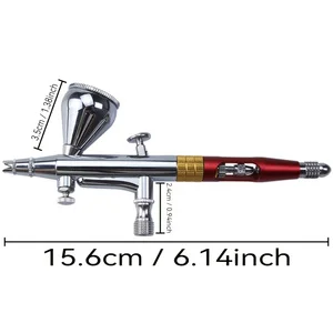 Dual-action Gravity Airbrush Kit,0.3mm nozzle,adjustable atomization,extra 0.2&0.5mm nozzles&needles,for nail,model,cookie & DIY