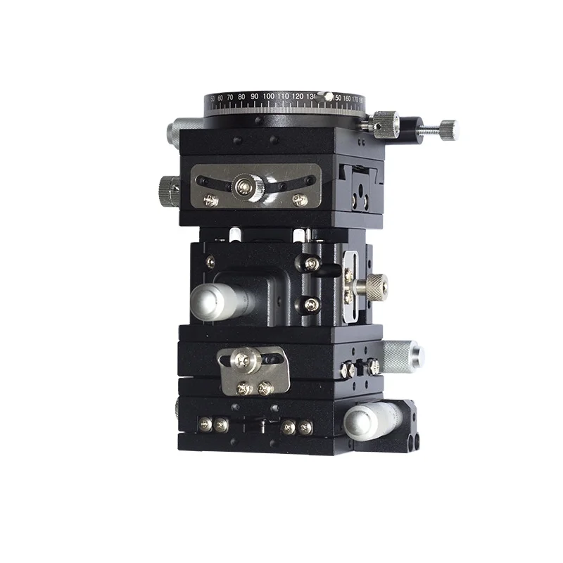 C&K Export Korean Manual Stage 60mm 5 Axis XYZTR Aluminum Linear Stage Optical Instrument for Micro Movement Correction 1 Year