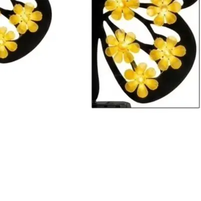 Solar=Butterfly Wall Decor Light Outdoor Metal Winged Lamp With Floral Accents Warm Glow For Garden Fence Patio Yard Ornament