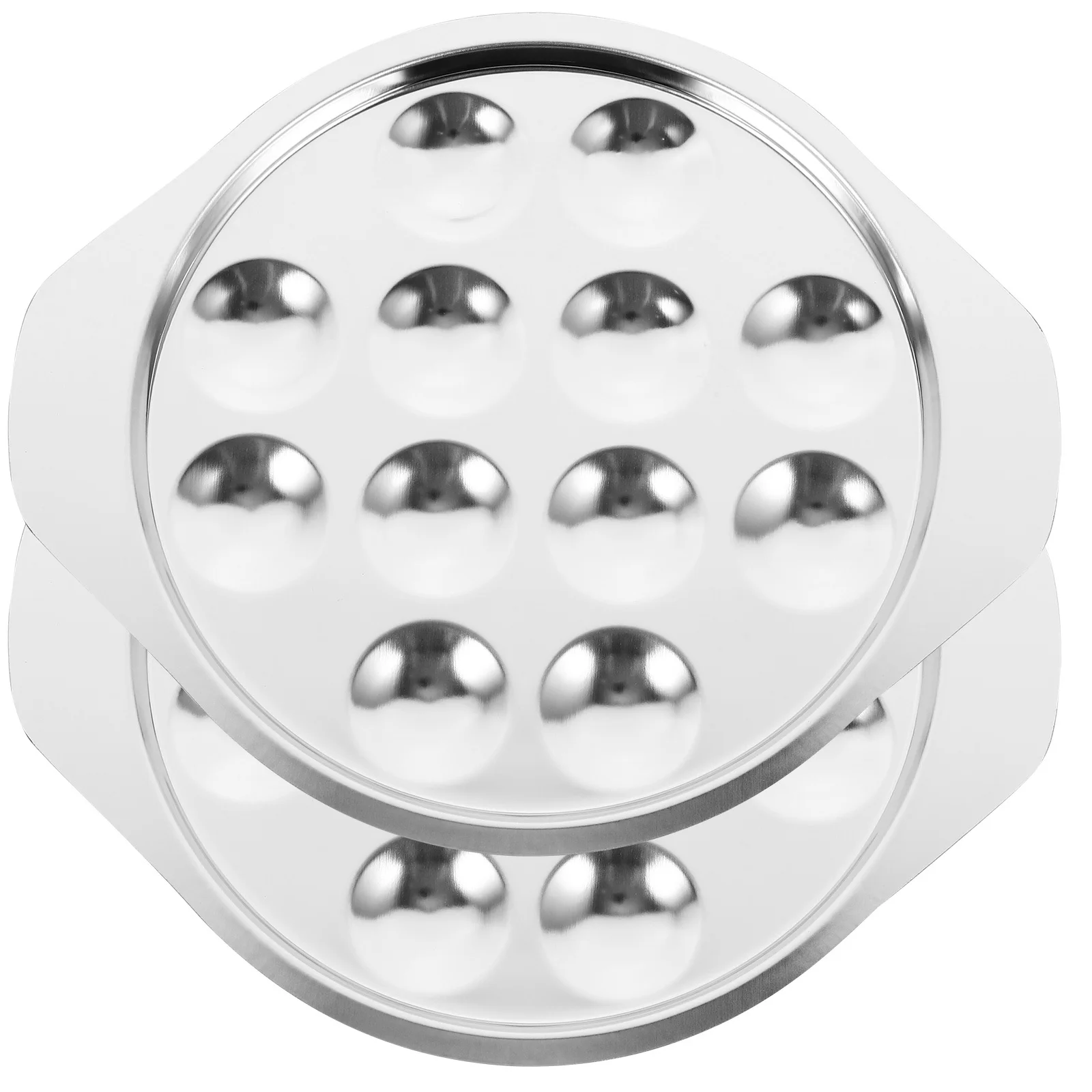 

2pcs Stainless Steel Snail Plate 12 Compartments Escargot Dish Serving Baking Tray For Conch Oyster Shellfish Cooking Tool