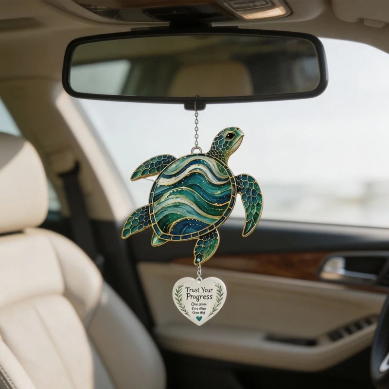 Encouragement Gift Cartoon Hanging Ornament, PET Car Mirror Decors with Heart Label for Car Rearview Mirror, Window, D7YA