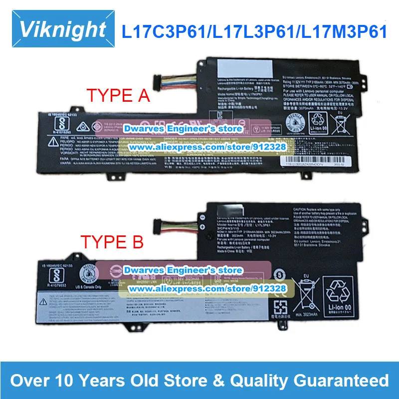 Bateria Genuína L17l3p61 para Lenovo L17c3p61 L17m3p61 L17m3p61 Lenovo Ideapad 320s13ikb81ak Yoga 720-12ikb Yoga 330-11igm K43-ise 8gb