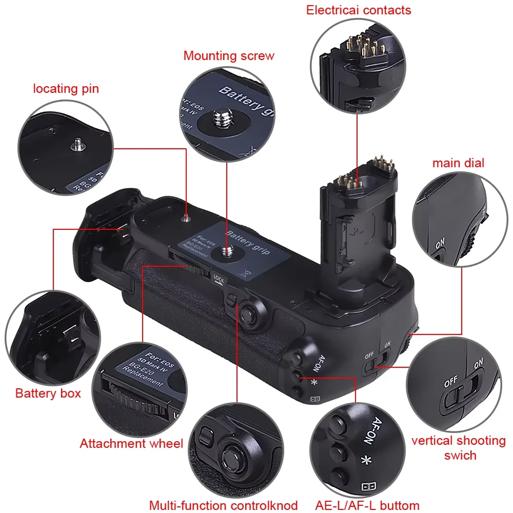 Batmax BG-E20 Batetry Grip for Canon Battery Grip BG-E20 for the Canon 5D Mark IV Digital SLR Camera