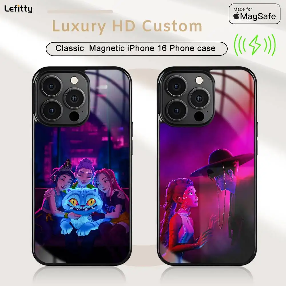 

Kpop D-Demon H-Hunter Phone Case For iPhone 16 15 14 13 12 11 Pro Max Plus Mini Magsafe Charging Cover Magnetic Hard Shell