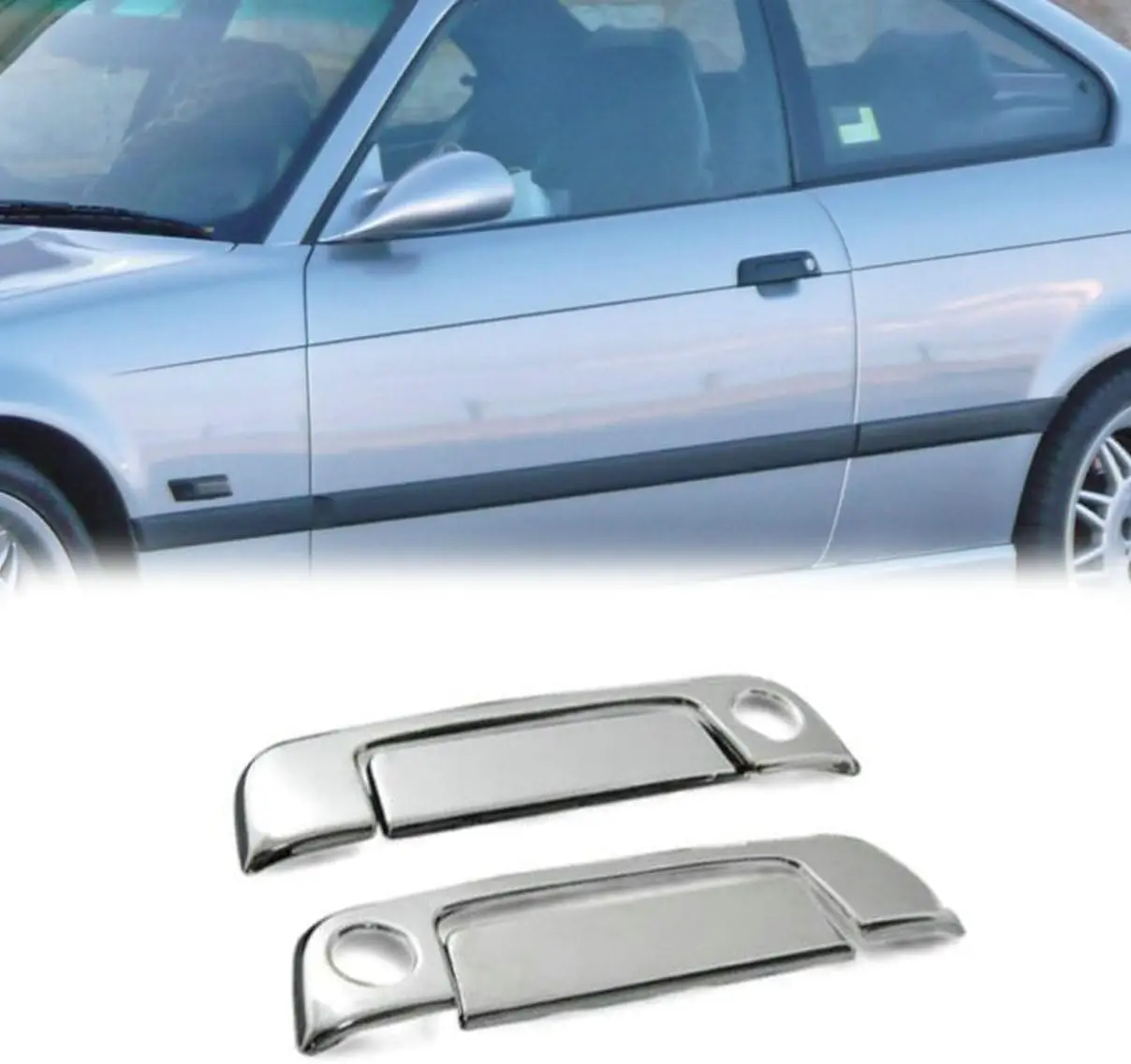 Chrome Exterior Side Door Handle Cover Trims Set for BMW Z3 Roadster / Z3 M Coupe Z3 M Roadster