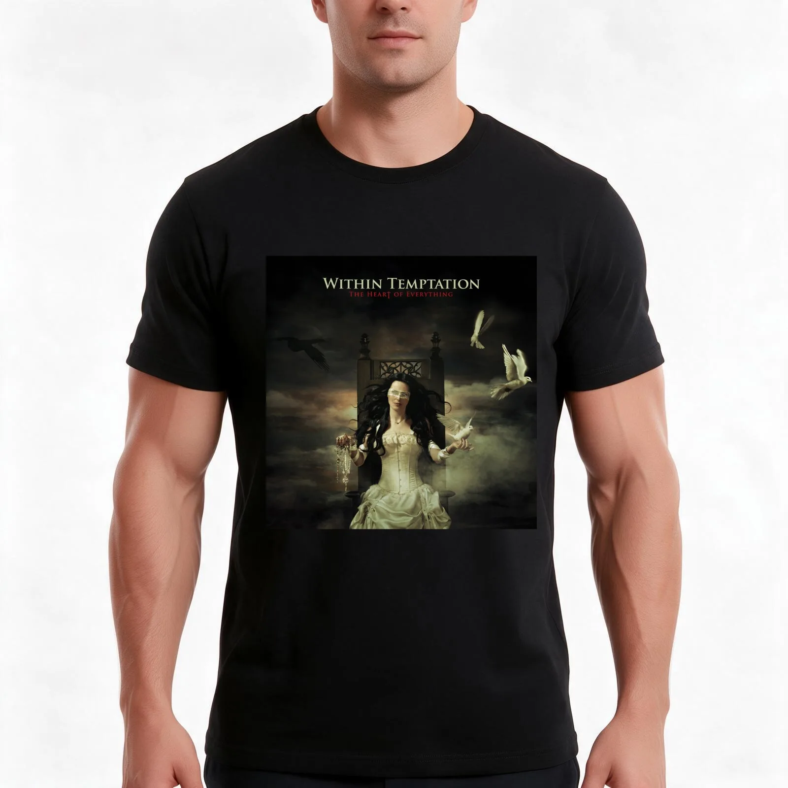 Within Temptation the heart of everything T-Shirt, Summer Casual Cotton Tee, Oversized Streetwear Tops, Vintage Graphic Print