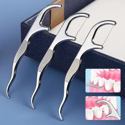 3pcs/bag Stainless Steel Dental Floss Toothpicks Environmental Friendly Material Oral Care Teeth Cleaning Tool Metal Teeth Stick