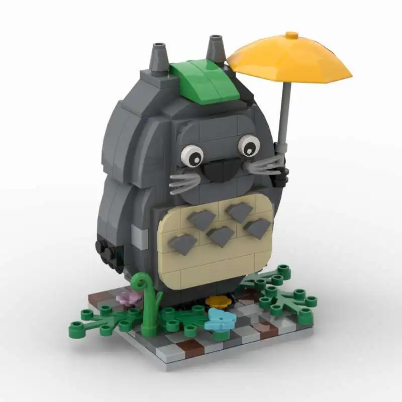 208pcs MOC Building Blocks Sky Castle Totoro Yellow Umbrella Model Educational Assembly Children's Toy Ornament - Image 2
