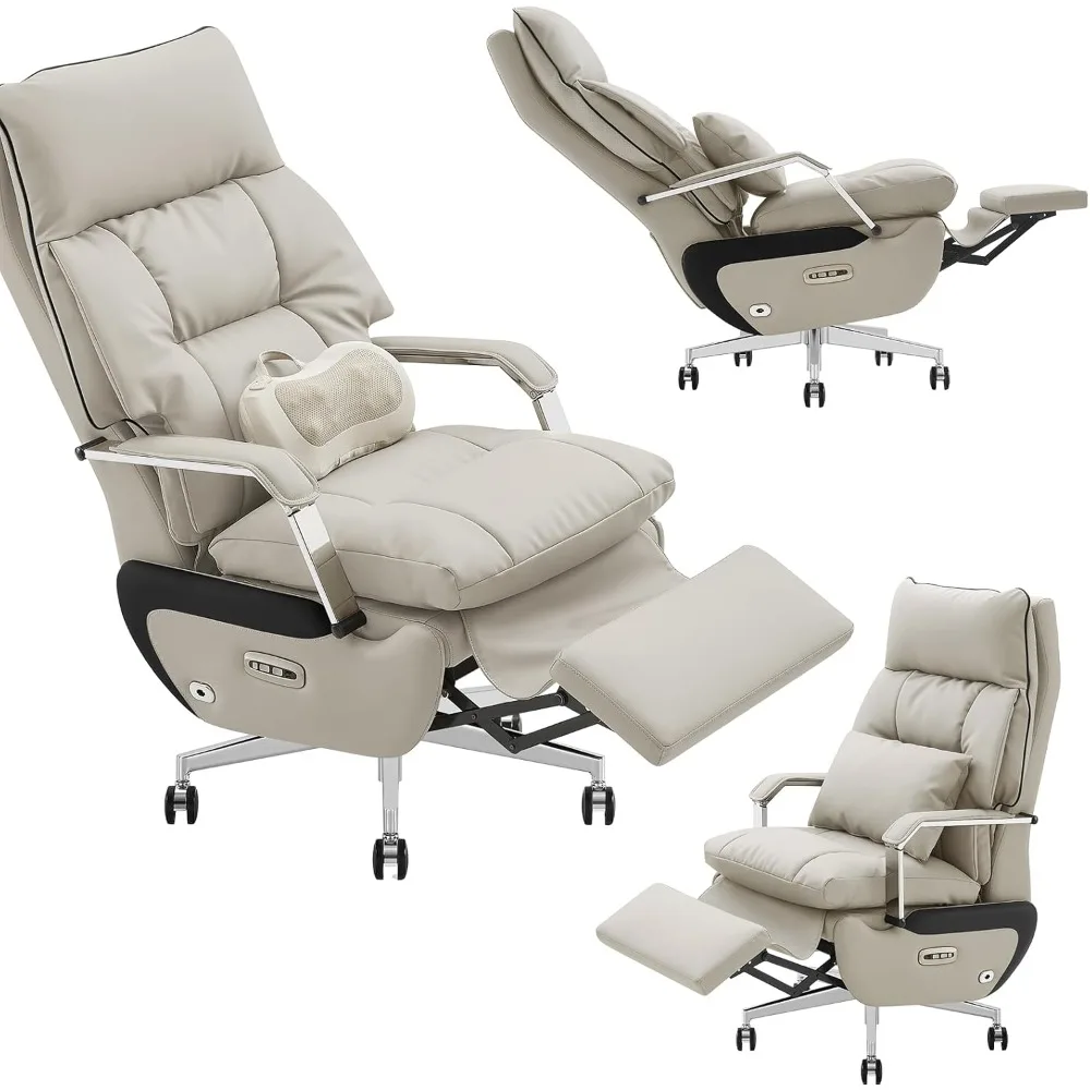 

Ergonomic Executive Office Chair with Footrest – 400LBS Big and Tall PU Leather Desk Chair, One-Click Electric Recline with Mass
