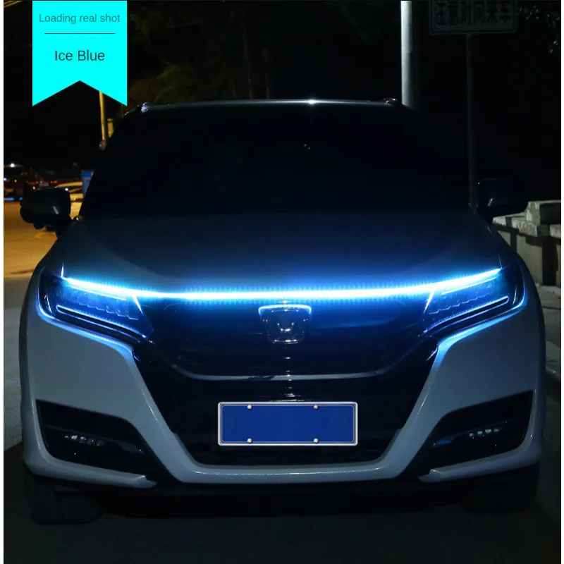 New LED Car Hood Atmospheric Light Strip Waterproof Car Exterior Lighting Decorative Headlights Ambient Lights Universal Car
