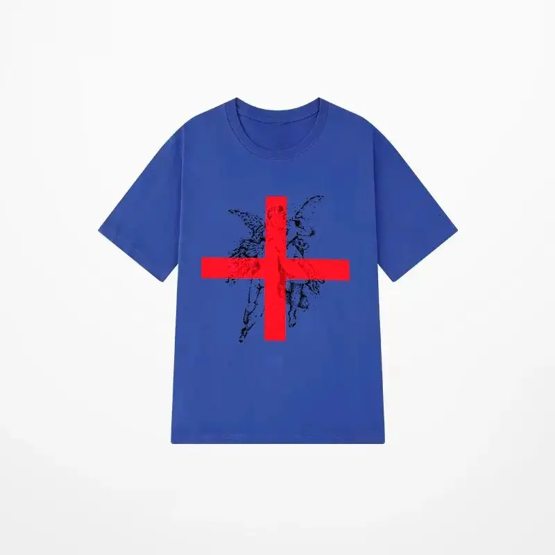 Cross Y2K T-Shirt Hip-Hop Oversized Punk Tee Vintage Grunge Goth Einzigartiges Kurzarm-Mode-Casual-Lose-Streetwear Unisex – Detail 4