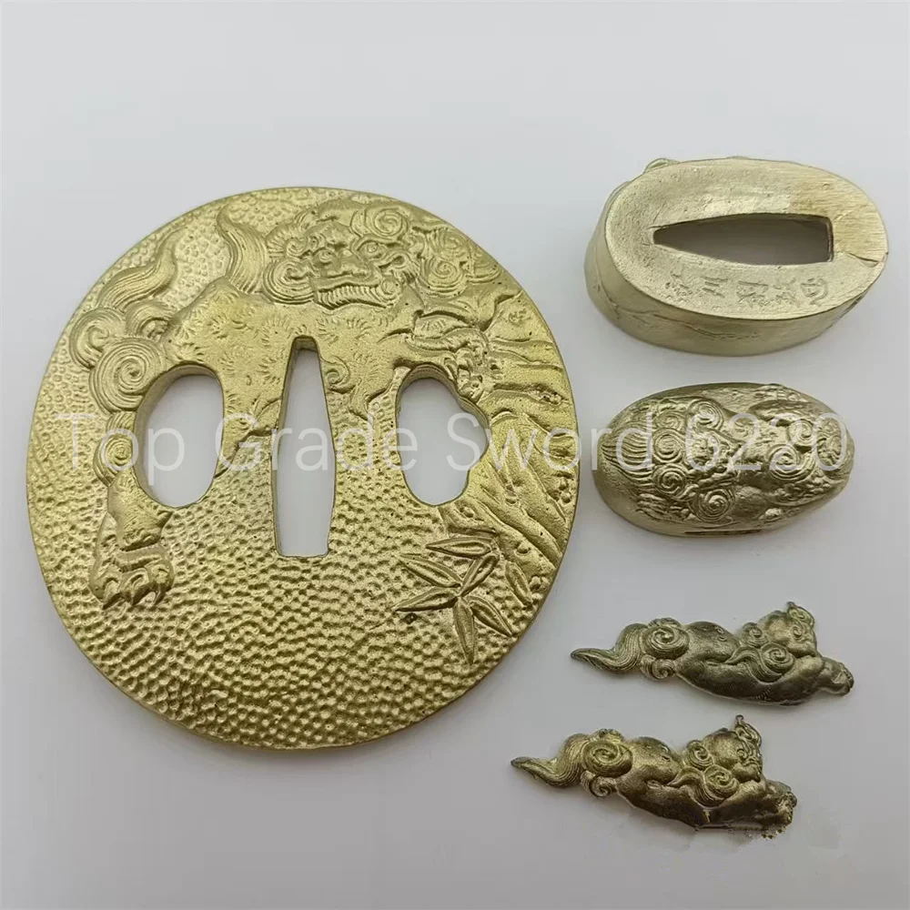Excellent Copper Brass Handguard Tsuba Guard Kashira Fuchi Menuki For Japanese Real Japan Samurai Katana Sword Fittings New