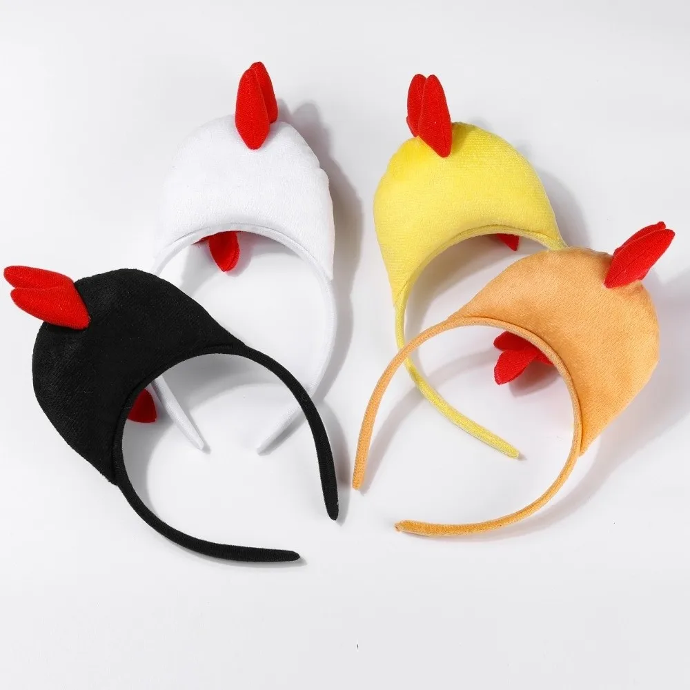 Decorative Cartoon Chicken Headband Funny Cute Animal Hair Accessories Adorkable 3D Chick Headwear Party