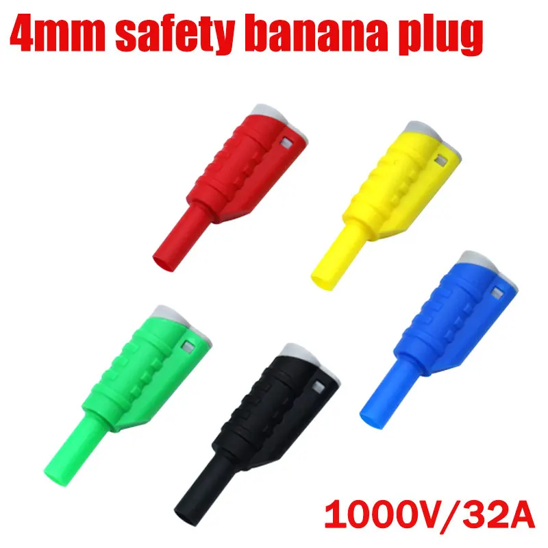 24A 4MM Safety High Voltage Banana Plug Solderless Lantern Flower Shape Stacked Multimeter Connector 1000V/32A No Solder