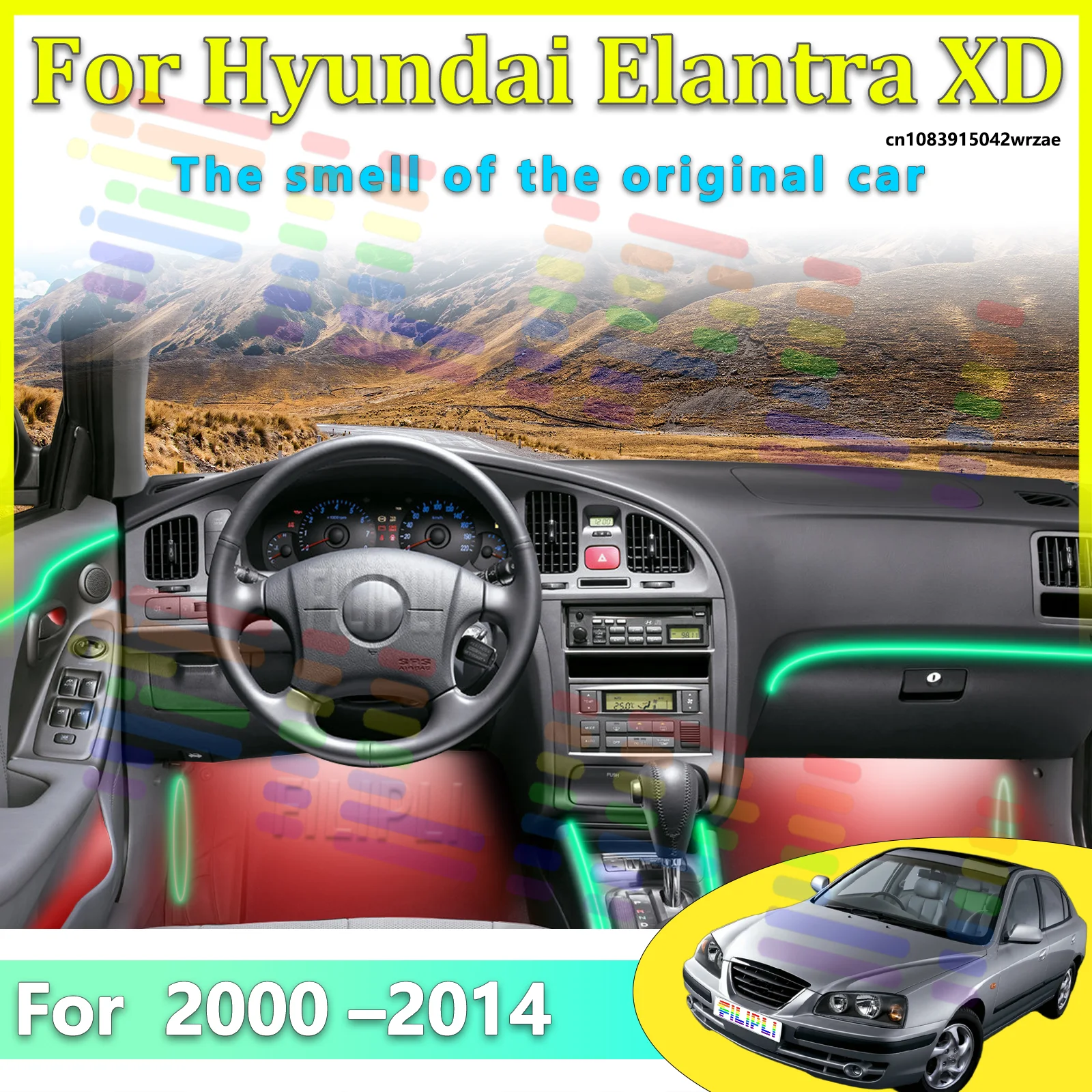 

For Hyundai Elantra XD Car LED Ambient Lamps Colorful Atmosphere Lights Auto Interior Neon Strip App Control 64 RGB Light