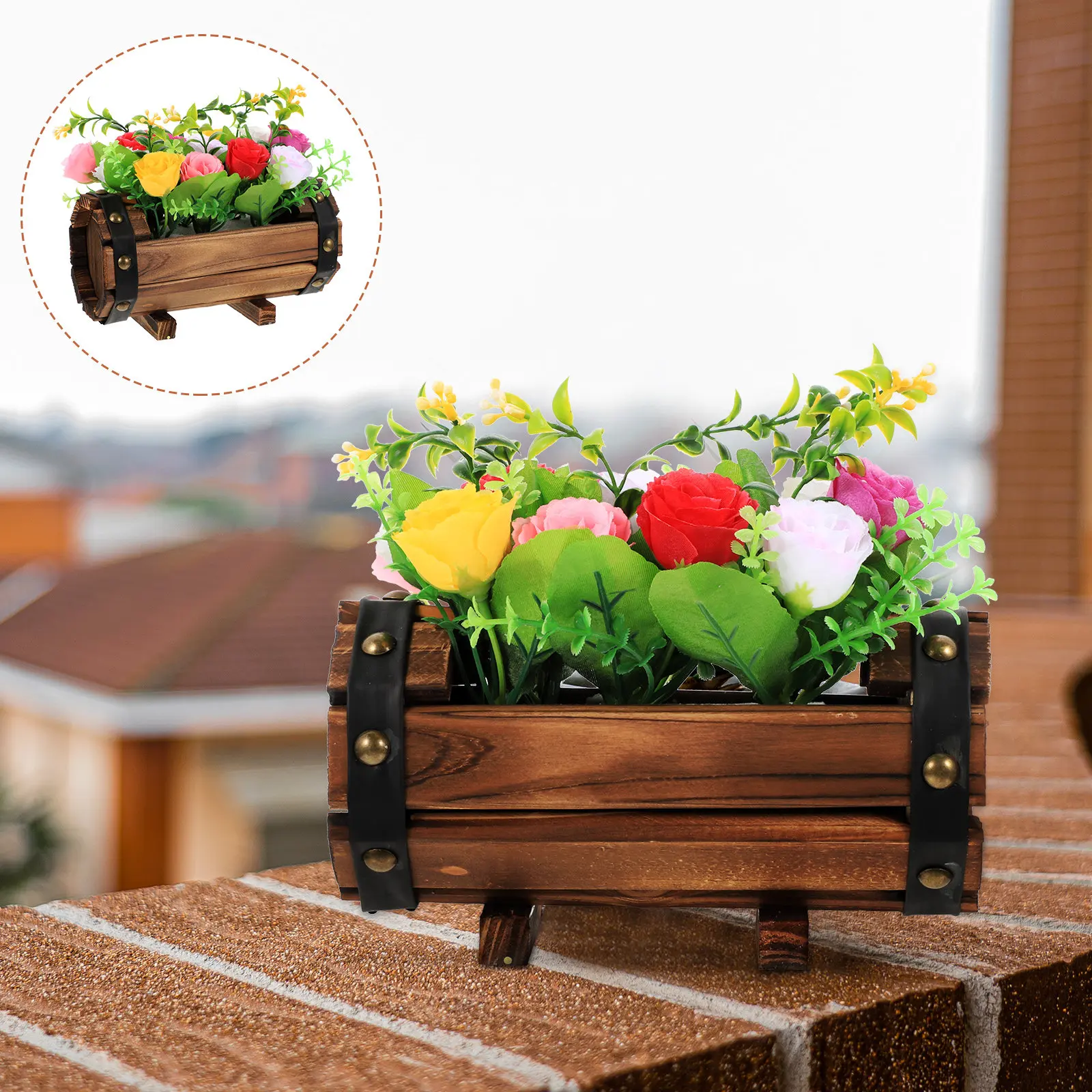 

Искусственные цветы в деревянном горшке: реалистичные декоративные бонсай для рабочего стола, дома, вечеринок, DIY-букетов и декора