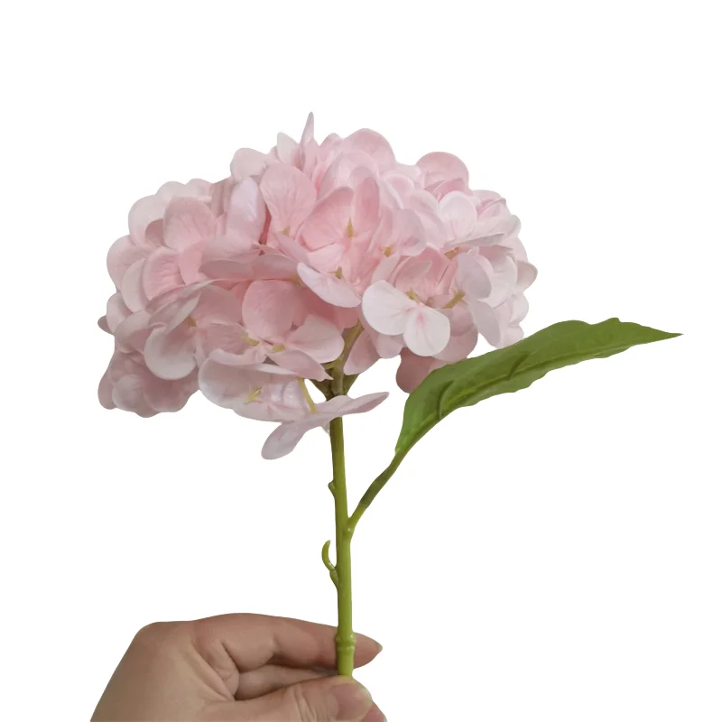 Simulation Hydrangea Branch Latex Fake Flower Real Touch Orange Hydrangeas Cafe Hotel Decoration Artificial Flowers Green Plant