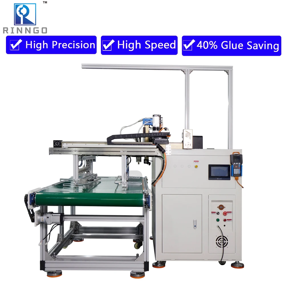 Cardboard Cardbox Paper Bag Carton Semi Automatic Cnc Pva Pur Dispenser Hot Melt Glue Machine With Conveyer Belt