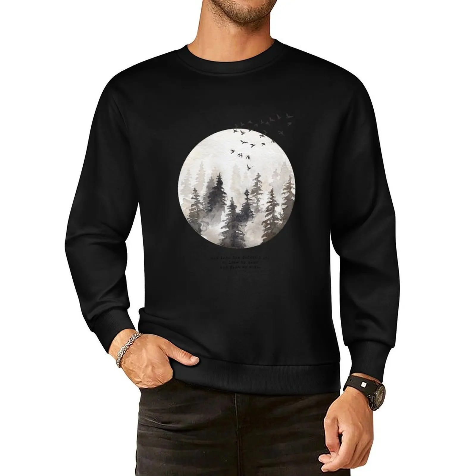 Into The Forest I Go - Spirituality, Boho, Nature Lover, Calm, Outdoors, Hiking Pullover Hoodie