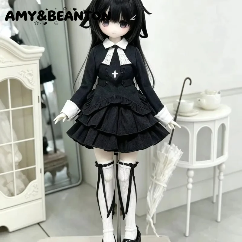 Japanese Sweet Y2k Style Dress Outfit Set For 1/4 BJD Doll Fit Regular 1/4, Large 1/4 Body Dolls Accessories Replacement Clothes