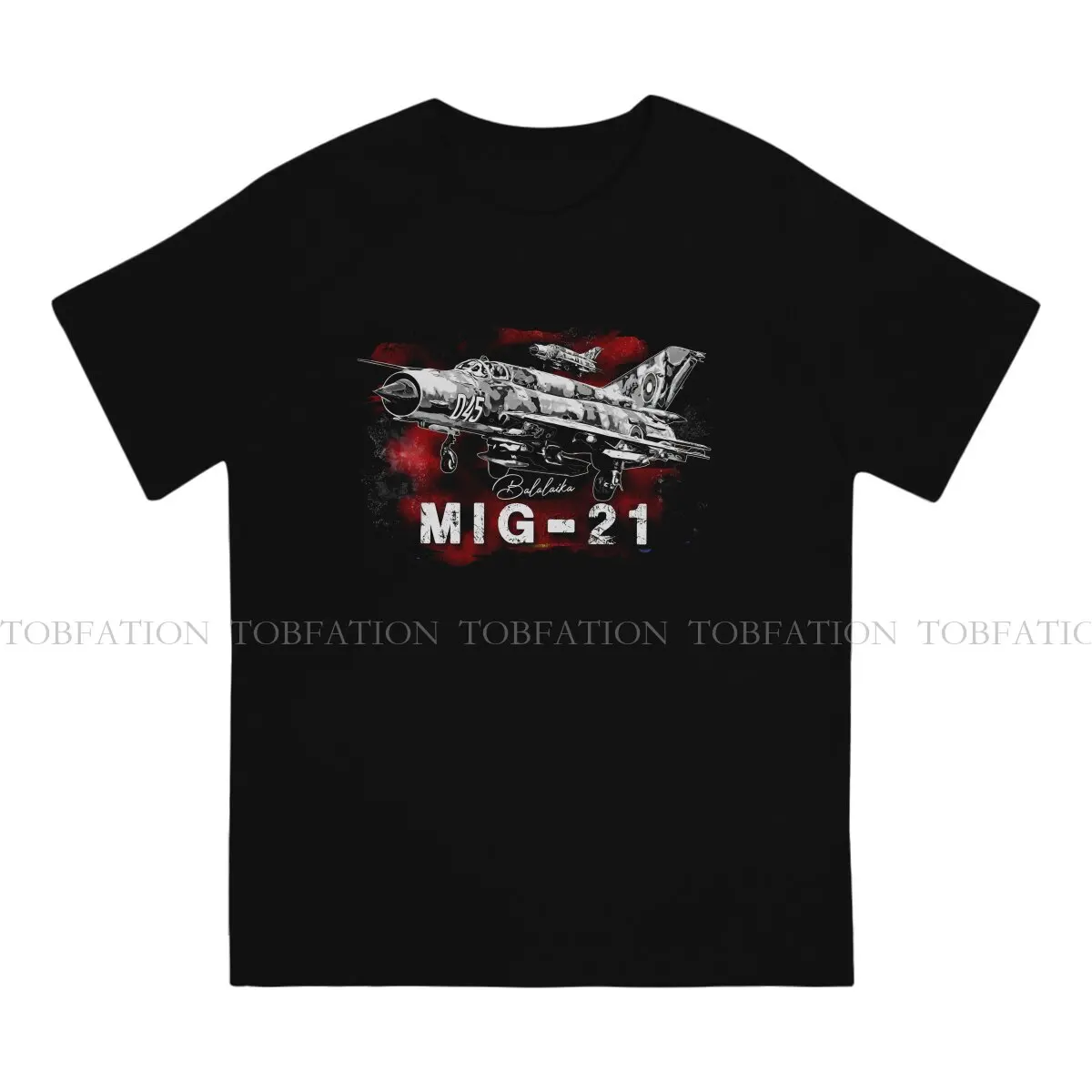 MIG-21 URSS Soviet Union Fighter Jet TShirt For Male Russian USSR CCCP Clothing Fashion T Shirt Soft Print Loose Creative Gift