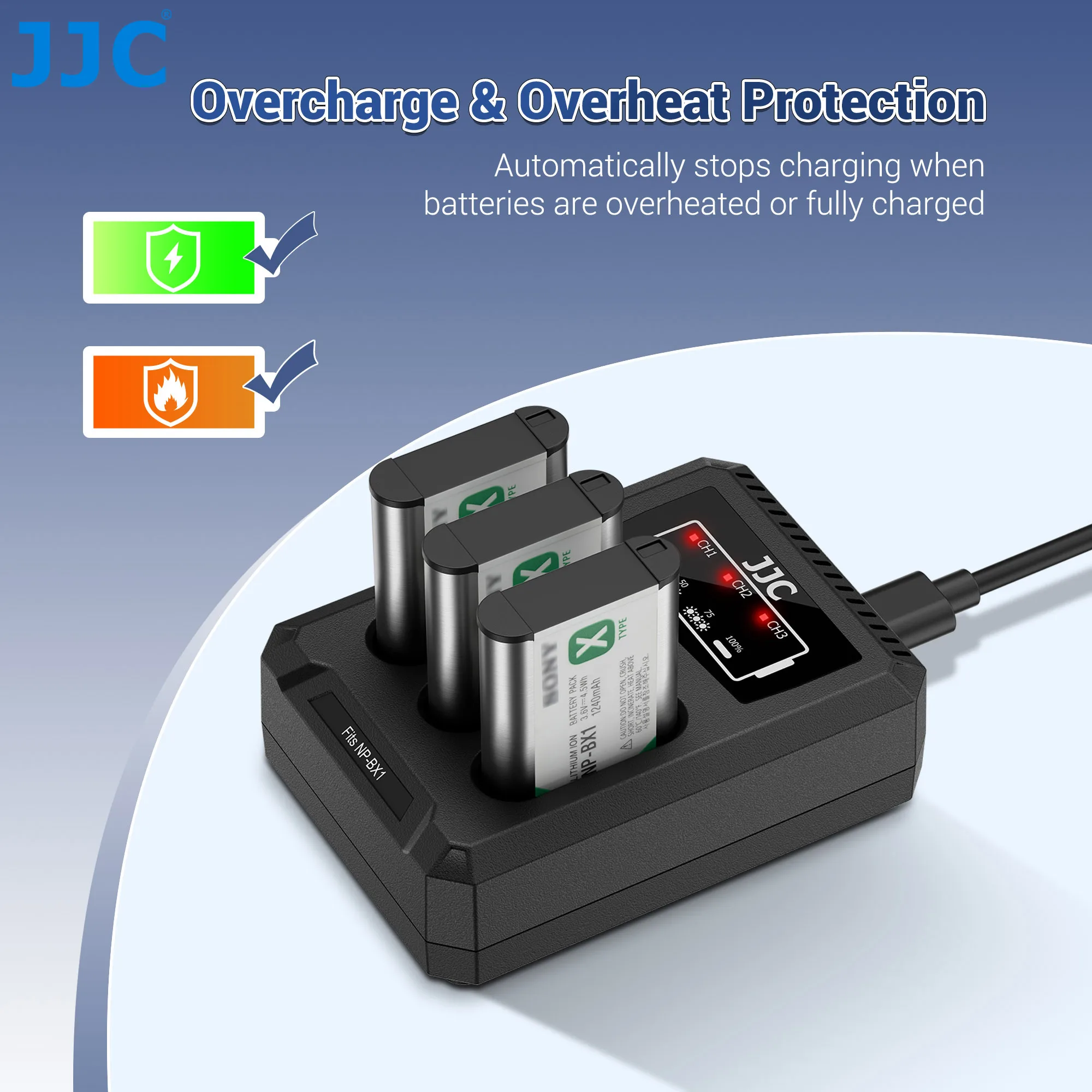 Ładowarka USB typu C do akumulatorów Sony NP-BX1, kompatybilna z Sony ZV-1 II, ZV-1F, RX100V, RX100VI, RX100 — zdjęcie produktu 5