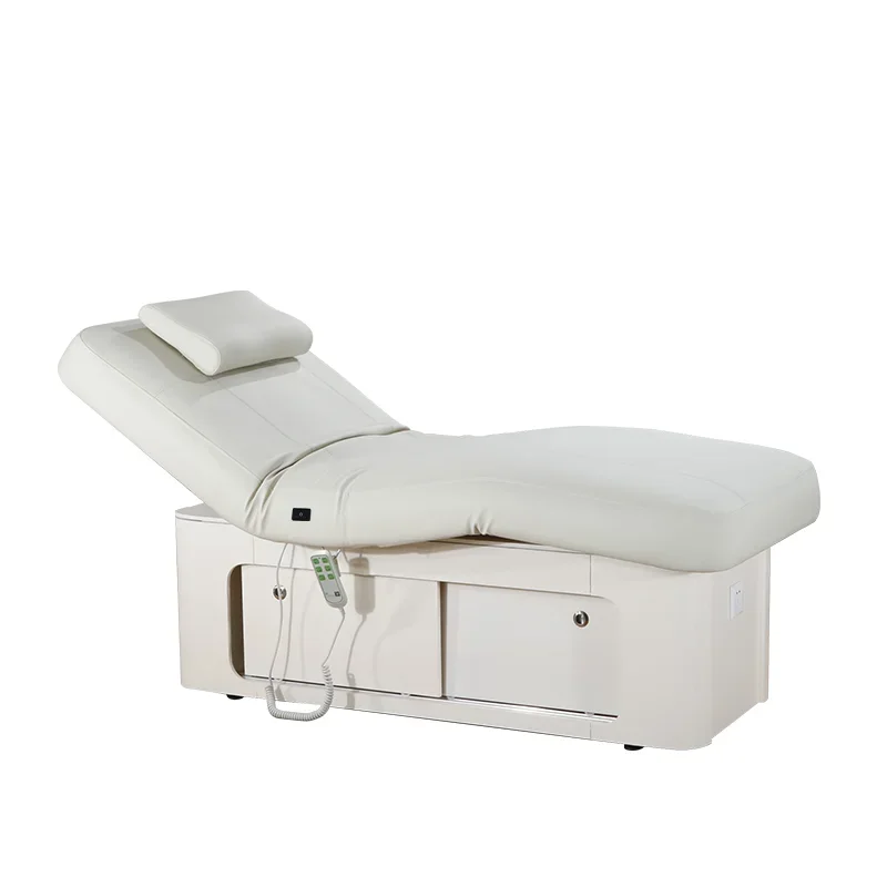 Beauty salon special intelligent lifting bed latex heating solid wood massage physiotherapy bed