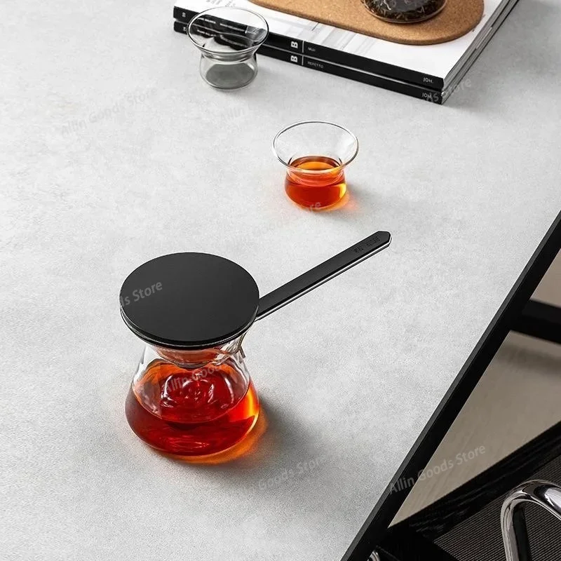 300ML Long Handle Glass Teapot Anti-scald One-touch Magnetic Filtration Tea Water Separation High-end Tea Brewing Pot