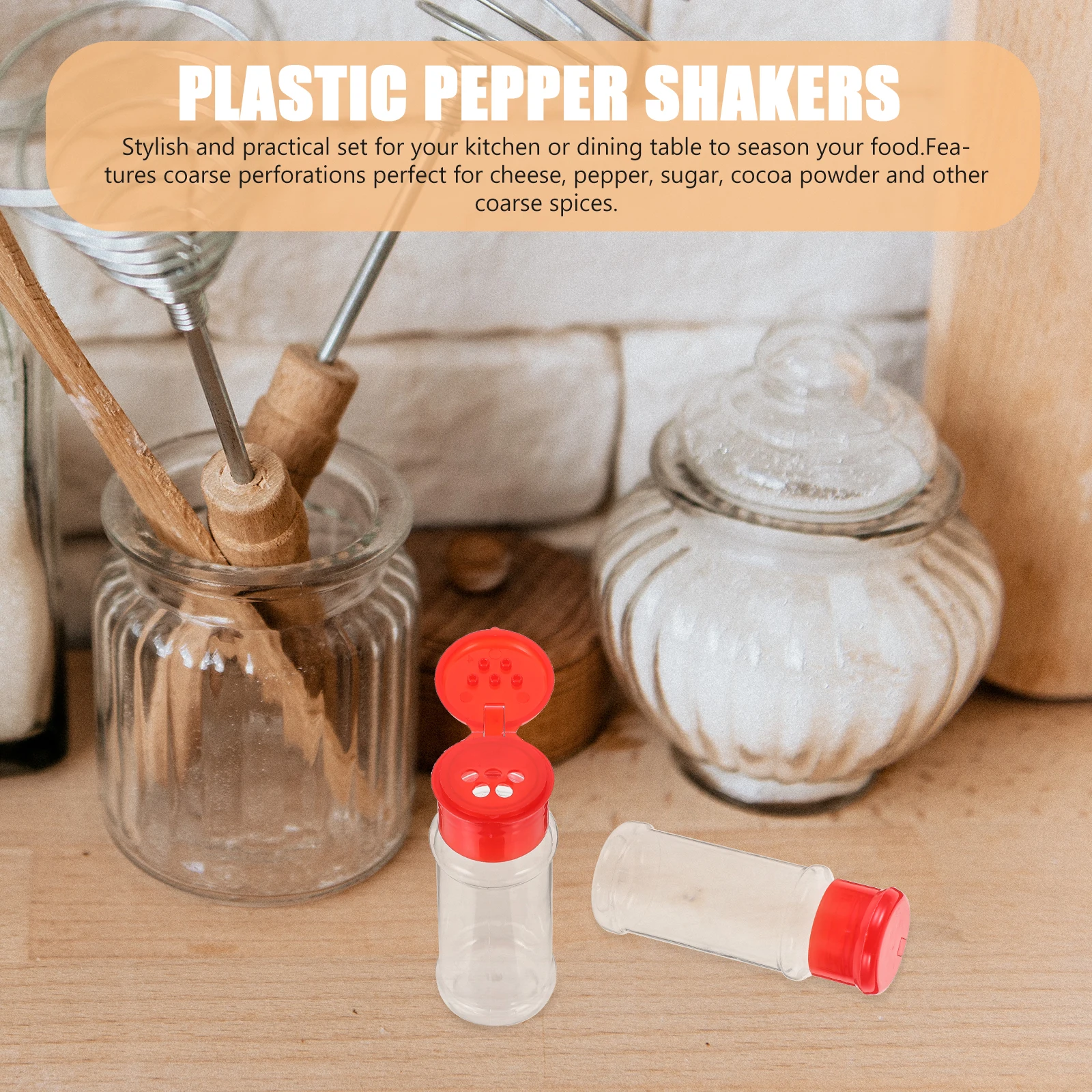 

12PCS Spice Bottles Salt Pepper Shakers Jar Storage Tins Plastic Removable Lids Cruet Bottle Kitchen Dining Table Food Grade