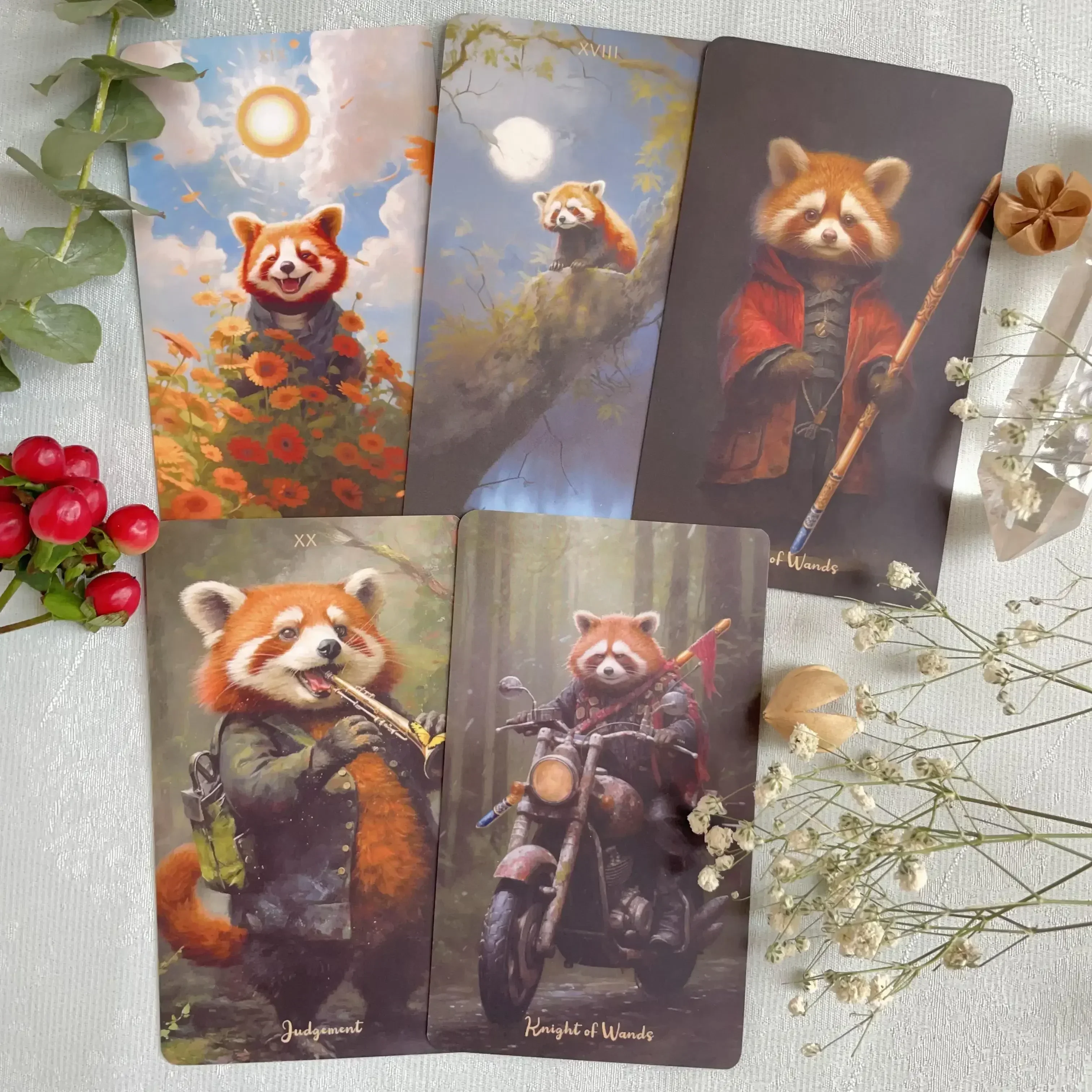 Professional Divination Deck Panda Tarot Cards Oracle Beginners High Quality 12x7 Matte Attached Spanish Russian PDF Guidebook