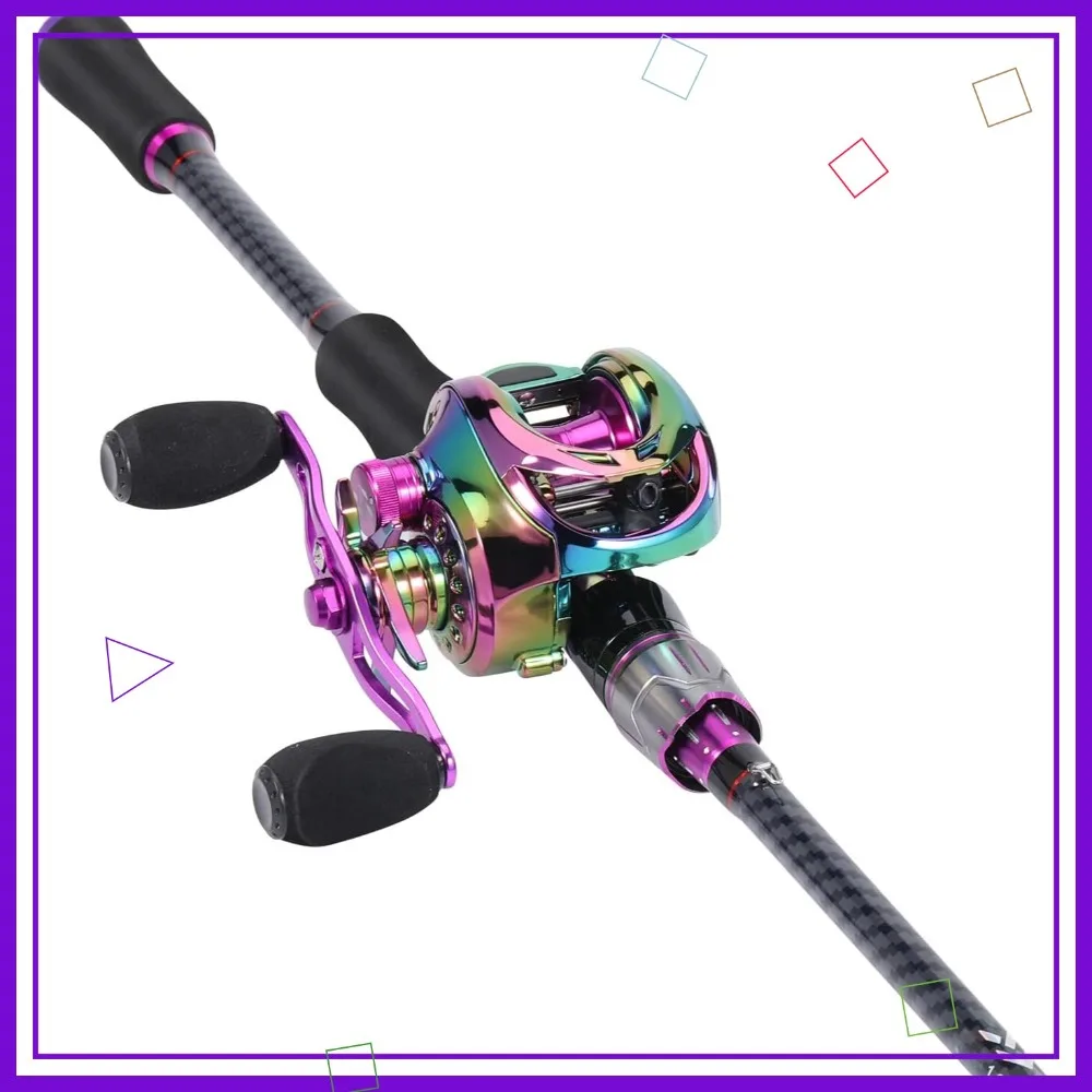 

Baitcasting Fishing Combo, Carbon&Glass Fiber 2 Piece Rod with Reel 6'0"