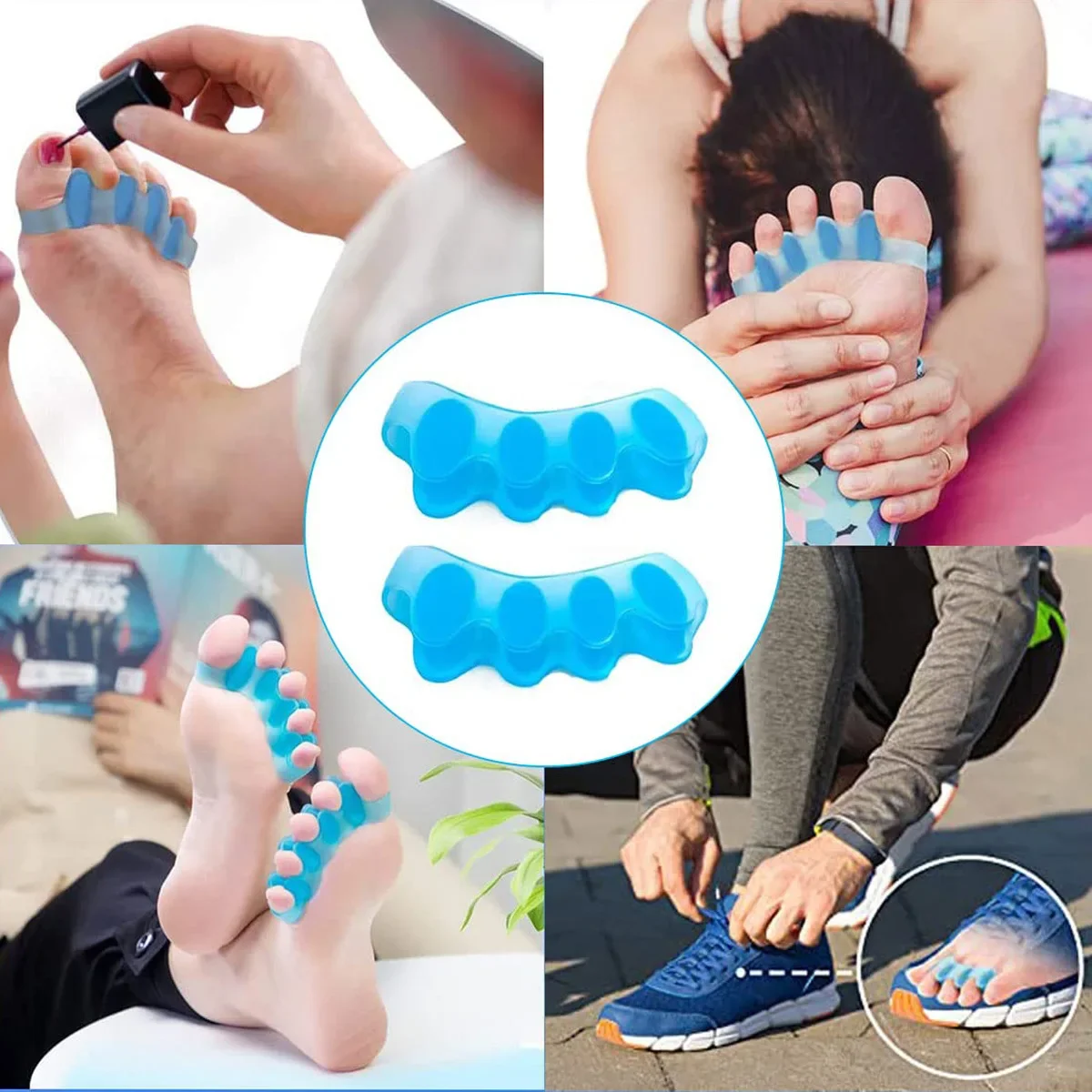 2PCS Finger Separator Corrector De Dedos Pedicure Tools Professional Pedicure Accessories Toe Support Toe Silicone PK03