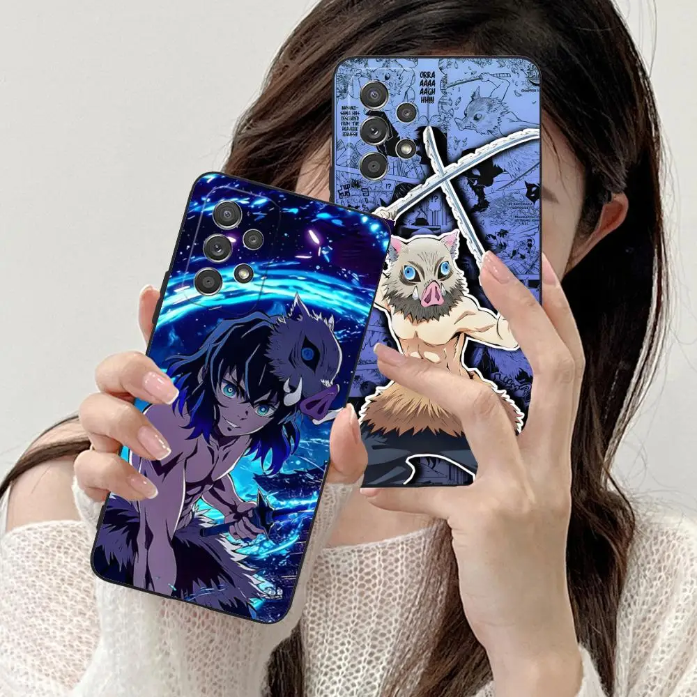 Custodia per cellulare Demon Slayer Inosuke per Samsung Galaxy M55 54 42 35 34 33 32 23 22 15 14 13 12 F55 5G Colore protettivo Bello