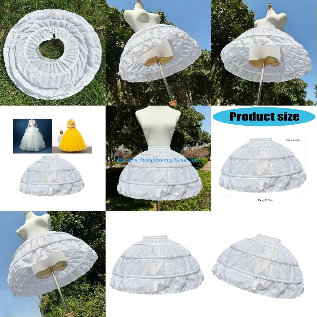 E56A مرونة الخصر السلة قماش قطني لفساتين عروض الباليه ثوب نسائي متعدد الطبقات مع مقاس قابل للتعديل