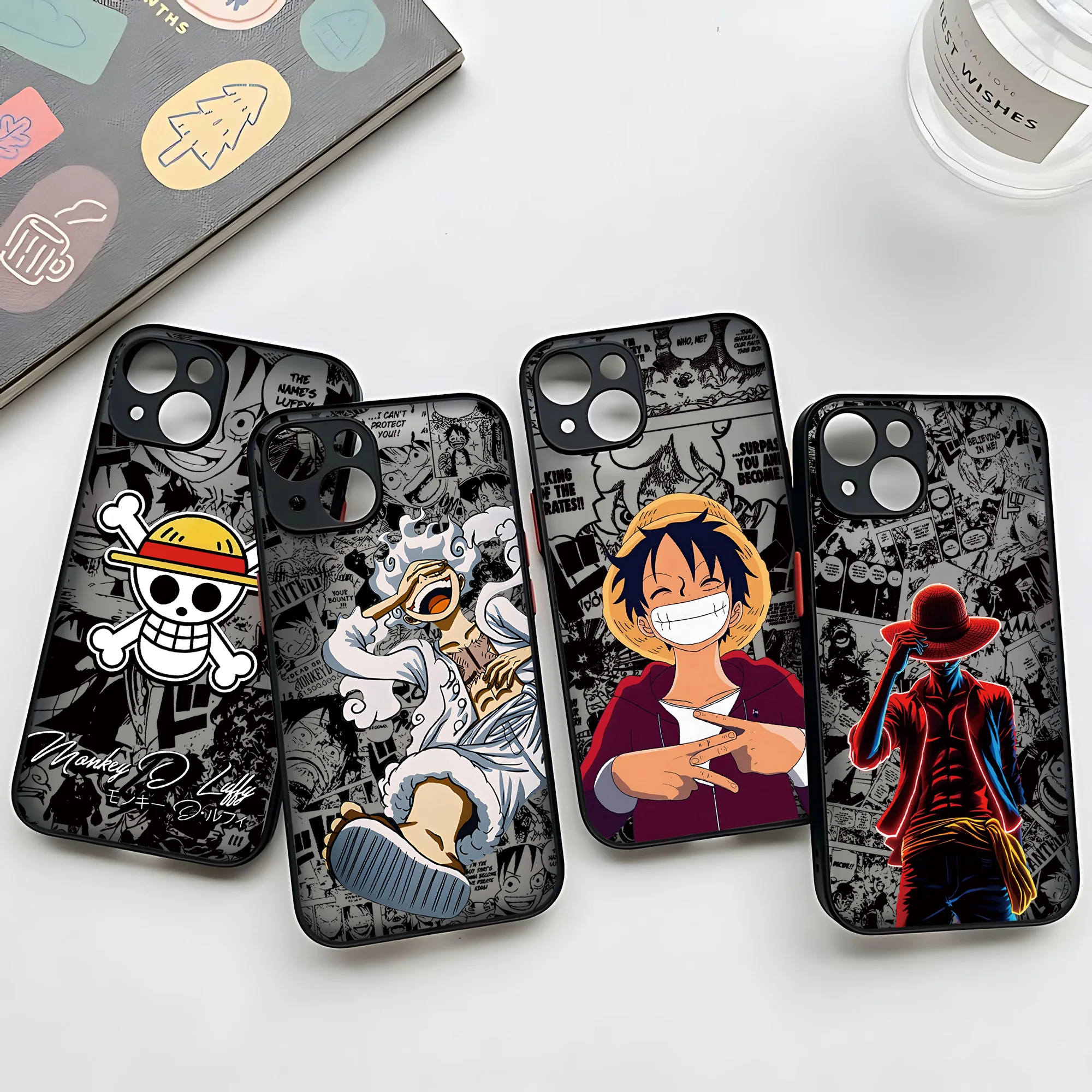 HOT Anime One Piece Handyhülle für iPhone 17e 17 16e 16 15 14 13 12 11 Mini Pro Air Max X XR XSMax Plus Matt Transparente Hülle
