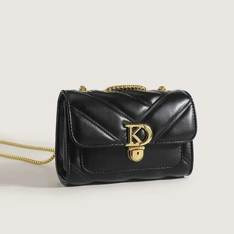 

2025 Light Luxury Niche Geometric Quilted Mini Crossbody - Vegan Leather Chain Strap Retro Women's Versatile Purse