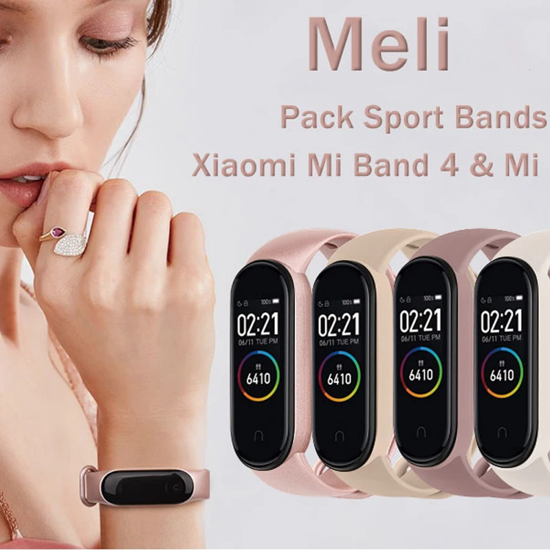 สายนาฬิกาข้อมืออัจฉริยะ Mi band 4 5 6 7, อะไหล่สายรัดข้อมือซิลิโคนสำหรับ Xiaomi Mi band 7 6 5 4 3สายนาฬิกา