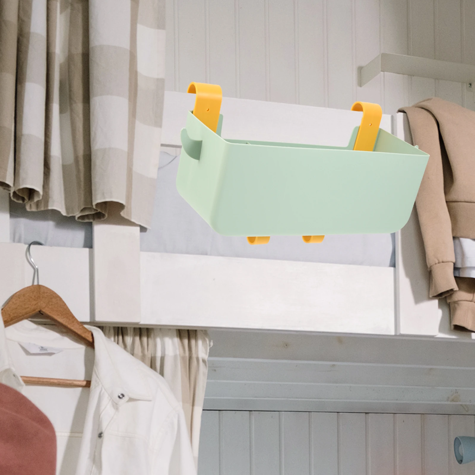 

1 set Bedside Storage ganizer Hanging Dorm Bedroom Kitchen Nursery Desktop Basket Hooks Light Hanging Storage Box