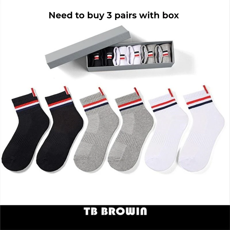 Men's Socks Korean Fashion RWB Stripes No Show Women's Cotton Street Fashionable Harajuku T&B Stockings